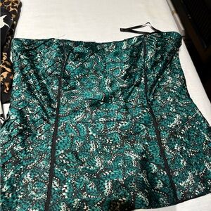 White House Black Market Green and Black Top